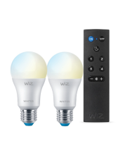 หลอด LED Philips WiZ White Ambiance Starter Kit A60 9W หลอดไฟเปลี่ยนสีอัจฉริยะ 2 หลอด + รีโมต ของแท้