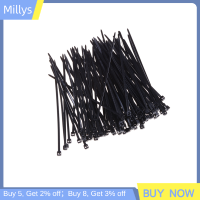 Millys 100ชิ้น3X100มม. พลาสติกไนลอนสีสันสายเคเบิลจัดซิปสายร้อยแท็กขนาดเล็กสายรัด