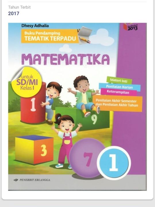 Buku Siswa Matematika Kelas 1 Sd/mi Pendamping, Penerbit Erlangga ...