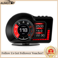 【MotorrTop】AUMOTOP รถ HUD Headup จอแสดงผลดิจิตอล GPS Speedometer Dual ระบบจอแสดงผลความเร็ว/นาฬิกา /Rpm/ น้ำและน้ำมันอุณหภูมิ/ระดับความสูง/ฯลฯการทดสอบการเร่งความเร็วของสัญญาณเตือนความเร็วเกิน