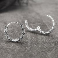 【YF】◇✇  Sterling Hoop Earrings Pattern Earring Jewelry Korea New