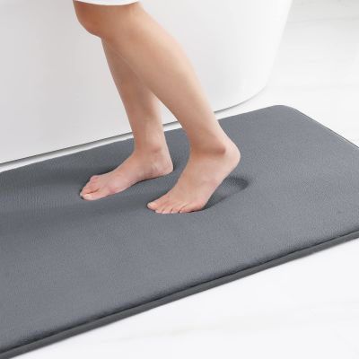 ﹍◘✈ Olanly Memory Foam Bath Mat Anti-Slip Shower Carpet Soft Foot Pad Decoration Floor Protector Absorbent Quick Dry Bathroom Rug
