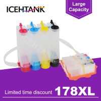 ICEHTANK 178 XL หมึกต่อเนื่องสำหรับ HP Photosmart 5514 5515 5520 5521 6510 6512 6515 6520 6521 7510 751เครื่องพิมพ์