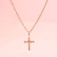 Grace Fine Jewelry จี้ทองแท้ 9k Mini Cross Pendant (จี้อย่างเดียว)