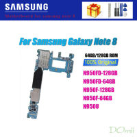 Original Logic Board สำหรับ Samsung Galaxy Note 8 N950 N950FD N950F N950U 64GB 128GB ปลดล็อคเมนบอร์ด Full Function MainBoard