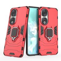 สำหรับ Honor 90ที่วางแหวนแม่เหล็ก PC + เคสโทรศัพท์ TPU (สีดำ)