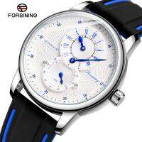 ZZOOI Men Wristwatch Blue White Dial Automatic Transparent Mechanical Watch Silicone Rubber Band Male Sport Clock Relogio Masculino