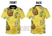 (in stock) New Fashion Mens 3D Polo Shirt 2020 Summer Leisure Pineapple Fruit Polo Shirt Zipper Polo Shirt Summer Fruit 06