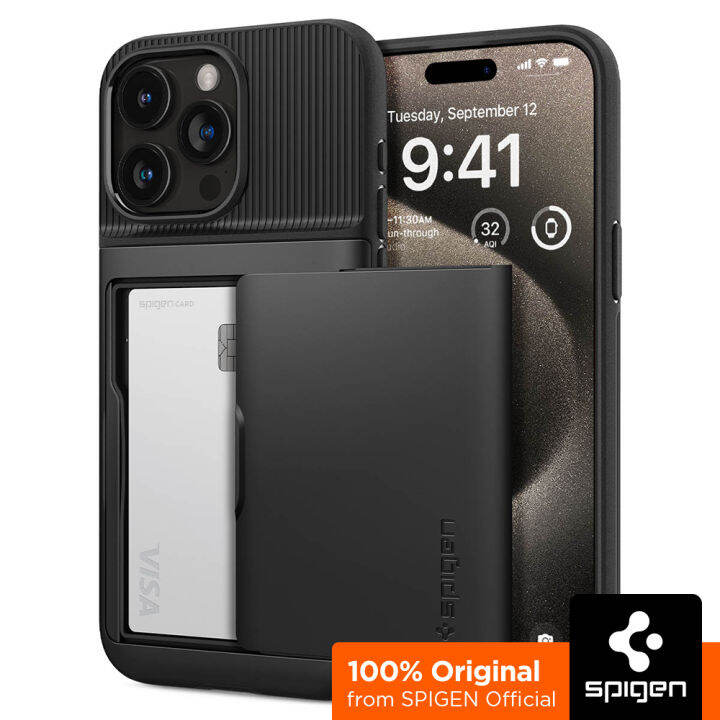 SPIGEN Case for iPhone 15 Pro Series [Slim Armor CS] Card Holder Case