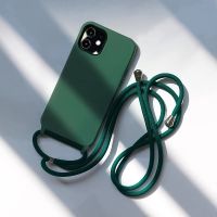 {OLI STUDIO} Ins AmygreenCrossbody StrapCase สำหรับ IPhone13 12Pro 11 XSMAX 78PLUS SE2020 6S XR Soft SkinnyProtection