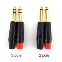 2 Pole Mono / 3 Pole Stereo Jack 6.35mm Connector 6.5MM 1/4 Inch Plug Audio Microphone Cable Connector Gold-Plated A7