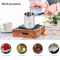 Stainless Steel Butter and Coffee Warmer,Turkish Coffee Pot,Mini Butter Melting Pot and Milk Pot with Spout