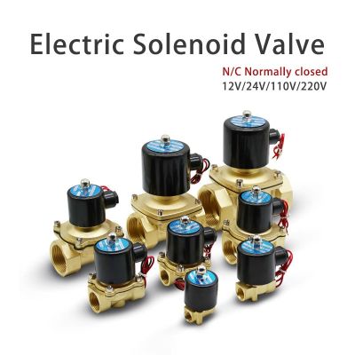 ☼◐ Electric Solenoid Valve 1/4 quot; 3/8 quot; 1/2 quot; 3/4 quot; DN8/10/15/20/25/50 Normally Closed Pneumatic for Water Oil Air gas 12V 24V 110V 220V