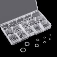 300pcs M2.5 M3 M4 M5 M6 M8 M10 M12 Combination Box Stainless Steel 304 External Star Washer Assortment Kit