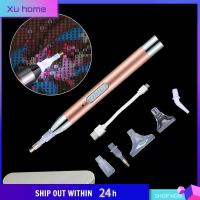 XU บ้าน DIY ปักอุปกรณ์เย็บผ้าโคมไฟ LED เครื่องมือภาพวาดเพชร5D ภาพวาดเพชร USB ชาร์จได้ปากกาเจาะจุด