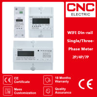 CNC Tuya เฟสเดียว220โวลต์5060เฮิร์ต65A ราง Din WIFI สมาร์ทพลังงานเมตรจับเวลาการตรวจสอบ KWh เมตร Wattmeter