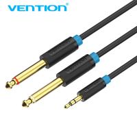 Vention สายสัญญาณเสียงสเตอริโอ Aux ตัวผู้ 3.5 มม. เป็นตัวผู้ 6.35 / 6.3 / 6.5 มม. แยกสายเคเบิล Mono Y 3.5 มม. เป็น 6.35 มม. 2 ช่อง สําหรับต่อโทรศัพท์มือถือกับมิกเซอร์ QC8191651