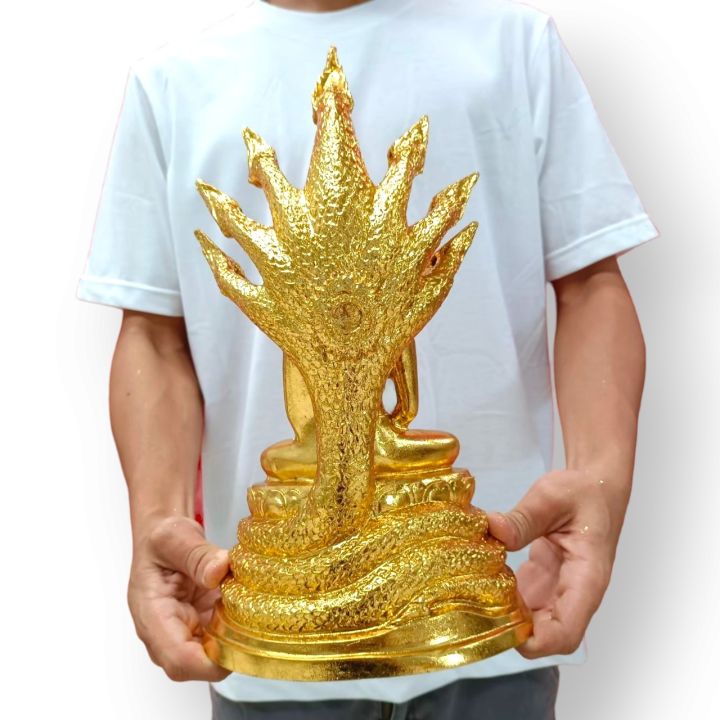 leko-4พระพุทธรูปปางนาคปรก-งานทองเหลืองปิดทองทั้งองค์-หน้าตัก5นิ้ว-งดงามพรีเมี่ยมเหมือนพระพุทธรูปทองคำ