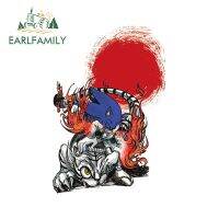 EARLFAMILY 13ซม. สำหรับสติ๊กเกอร์รถลายการ์ตูนโซนิคสติกเกอร์เครื่องปรับอากาศสินค้ารถยนต์ลายการ์ตูนแบบทำมืออุปกรณ์ป้องกันประตูรถยนต์รถจักรยานยนต์