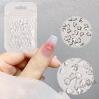 【hot sale】 ☜ B50 50/100pcs 3D Peach Heart Nail Art Charms Cute Transparent Heart Resin Flat Bottom Drill for DIY Nail Decoration Accessories