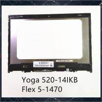 ชุดประกอบหน้าจอ LCD สัมผัสสำหรับ Lenovo 520-14IKB สายยืดหยุ่น5-1470 5D10N45602 5D10N45603โยคะ520-14 HD FHD 14.0นิ้วผ่านการทดสอบแล้ว