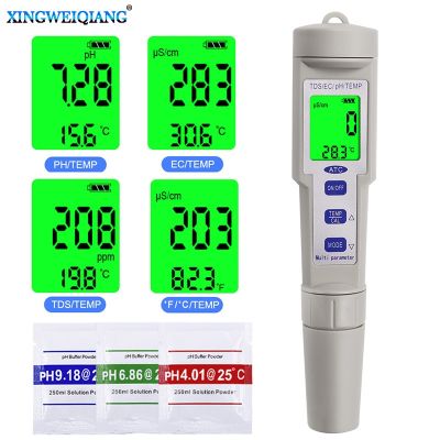 [COD] Four-in-one with backlight pH/TDS/EC/TEMP test pen water quality detector portable TDS