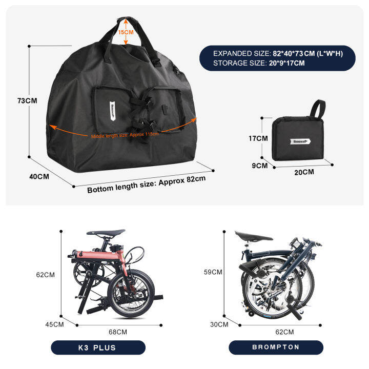 Rhinowalk Folding Bike Carry Bag 1416 Inch Fold Bicycle Storage Bag