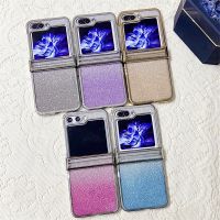 เคสโทรศัพท์กากเพชรชุบหรูหราสำหรับ Galaxy Z Flip 5 4 3 Z Flip4 Flip3 Flip5ฝาครอบ5G เคสกันกระแทกบานพับใสน่ารัก