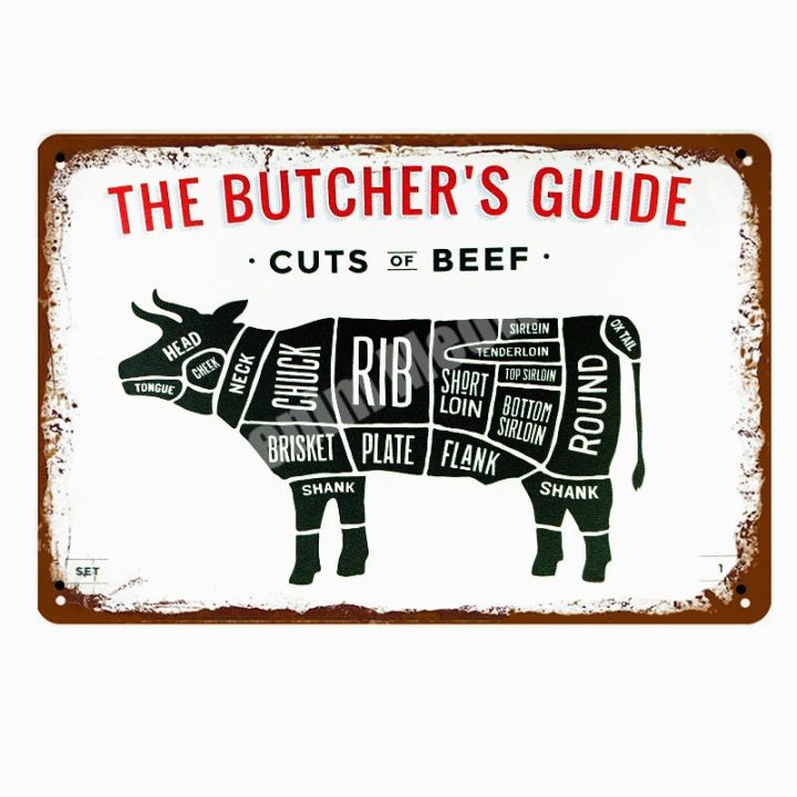 yf-butchers-metal-signs-cut-beef-pork-poster-plates-plaque-wall-stickers-n286
