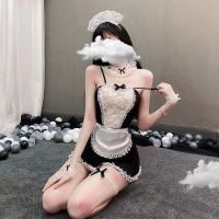 2023 Korean Uniform Seduction Sexy Pajamas Role-Playing Passion-Free Transparent Lace Bow Maid Passion Outfit Erotic Lingerie