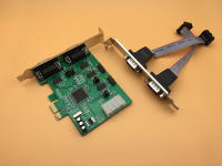 PCI-E ไปยังการ์ดอนุกรม4พอร์ต RS232การ์ดการสื่อสารแบบอนุกรม DB9พินอะแดปเตอร์ COM พร้อมขั้วต่อแหล่งจ่ายไฟ4pin