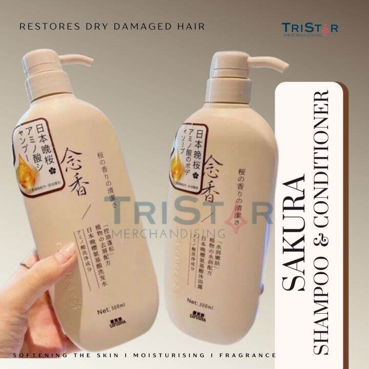 Okanen Naturals Sakura Shampoo and Conditioner Japan Evening Sakura Amino Acid Plant PERFUME