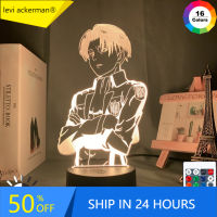 Acrylic Table Lamp Anime Attack on Titan for Home Room Decor Light Cool Kid Child Gift Captain Levi Ackerman Figure Night Light