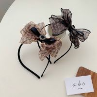 [COD] Korean version of the simple houndstooth hair hoop high-end thin-edged bow-knot inlaid with diamonds cave wash face accessories wholesale women