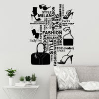 Boutique Window Vinyl Sticker Quote Fashion Wall Decal Style Girl Room Decor Words Cloud Stickers Mural Wallpaper FS32