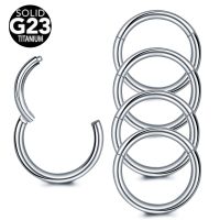 1PC Titanium Septum Piercing 10/12/14/16/18/20G Segment Ring Clicker Helix Conch Daith Nose Hoop Earring TITANIUM PIERC JEWELRI Electrical Connectors