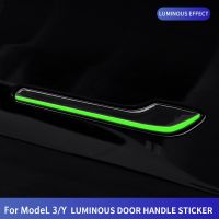 For Tesla Mode 3 2019-2023/Model Y 2020-2022 2023 Fluorescent Door Handle Protector Luminous Car Sticker External Accessories