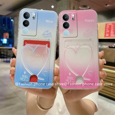 Phone Case เคส VIVOV29 VIVO V29e V29 Pro 5G เคสรูปหัวใจสีสันสดใสกันกระแทกซิลิโคนนิ่มด้านหลังฝาปิดมีที่ใส่บัตร2023