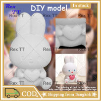 Rex TT Cute bunny white model creative graffiti doll piggy bank vinyl kids painting toy decoration gift