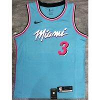 เสื้อกีฬาบาสเก็ตบอล NBA รุ่น Heat 3 Wade ปี 2020 สีฟ้า และสไตล์อื่น ๆ