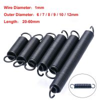 5Pcs Wire Dia 1mm Spring Steel Tension Spring S Hook Cylindroid Helical Pullback Extension Spring OD 6mm-12mm Length 20mm - 60mm