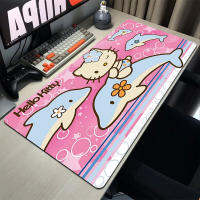 Kawaii แผ่นรองเมาส์ขนาดใหญ่ Hellos Cat s Mousepad Gamer Pc Gaming อุปกรณ์เสริม Mausepad แผ่นกันลื่นคีย์บอร์ดตู้โต๊ะ Mats