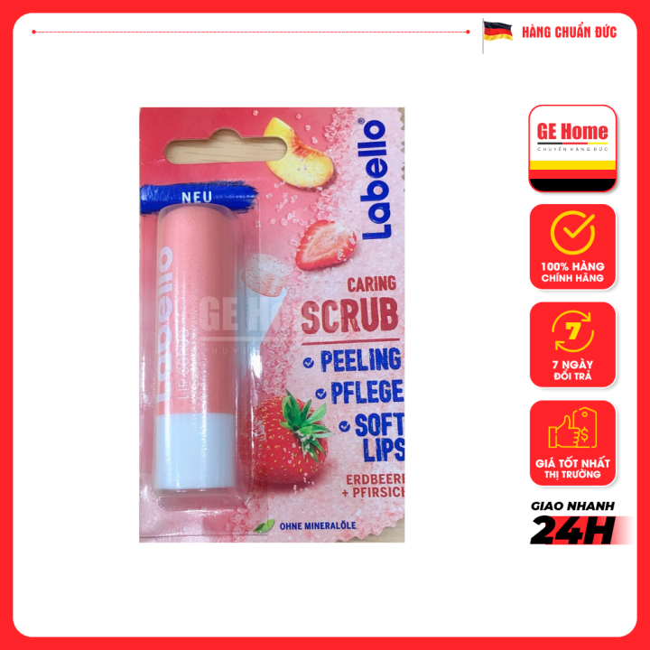 Son dưỡng kiêm tẩy da chết môi LABELLO Wild Rose Caring Scrub Lazada.vn