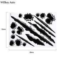 สติกเกอร์รถสติ๊กเกอร์เฮฮา3d รูกระสุนรูปลอกตลกๆรถยนต์-ครอบคลุมรถจักรยานยนต์สติกเกอร์กันกระสุนที่สมจริงกันน้ำได้มอเตอร์ไซค์