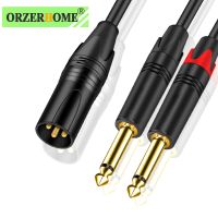 【LZ】☽  ORZERHOME 3 pinos XLR fêmea para Dual 6.35mm Cabo de áudio mono TS 1/4 Jack Stereo Aux Cord 6.35mm Plug para XLR Macho Y Splitter Wire