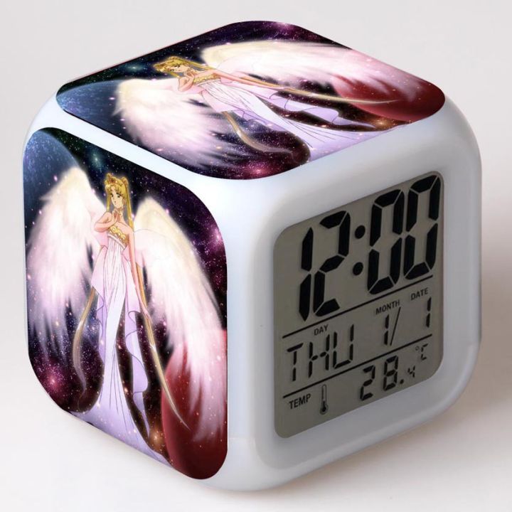 เซเลอร์มูนนาฬิกาปลุกเดือนสีสันสีสัน-led-นาฬิกาปลุกสว่าง