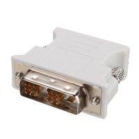 MAYITR 1pc White DVI-D 18 1Pin Dual Link Male To VGA 15 Pin Female Plug Adapter For PC Laptop New