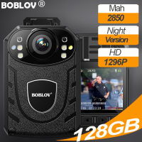 BOBLOV KJ21 Body Mini Action Police Camera กล้องติดหน้าอกตำรวจ กล้องติดตัวตำรวจ กล้องติดตัว HD 1296P 128GB Night Version 2850MAh Motion Detect DVR Video Recorder Bodycam Motorcycle Dash Cam For Vlogging