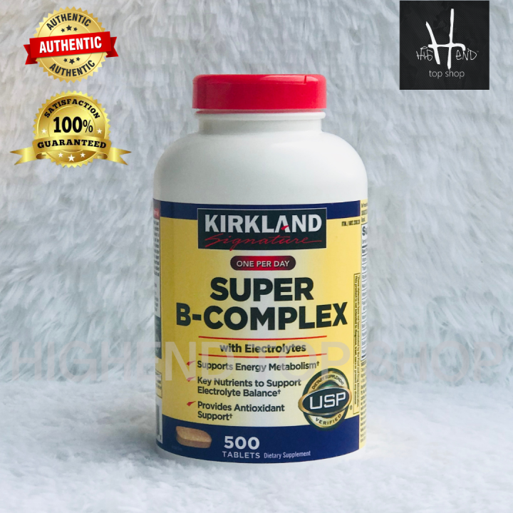 500 Tablets - Kirkland Super B Complex With Electrolytes AUTHENTIC ...