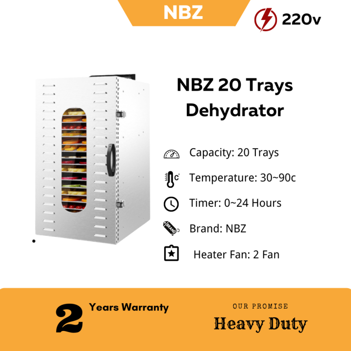 [READY STOCK] 20 Trays Dehydrator Dryer Fruit Dryer Stainless Steel Food Dryer Dried Vegetables